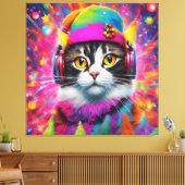 キャッカラフルクールトのクリスマスカーニバル、抽象芸術 キャンバスプリント (インサイチュ (リビング))