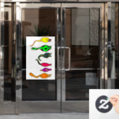 キャッカラフルトお尻 ウィンドウサイン (オフィスドア)