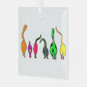 キャッカラフルトお尻 ガラスオーナメント (正面左)