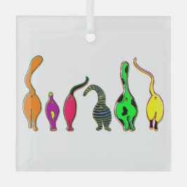 キャッカラフルトお尻 ガラスオーナメント