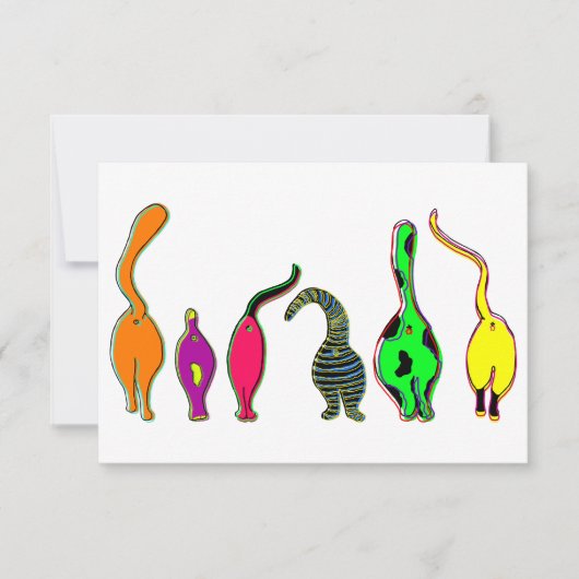 キャッカラフルトお尻 サンキューカード (正面)