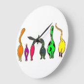 キャッカラフルトお尻 ラージ壁時計 (傾斜)