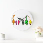 キャッカラフルトお尻 ラージ壁時計 (ホーム)