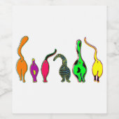 キャッカラフルトお尻 ワインラベル (シングルラベル)