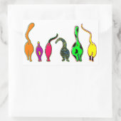 キャッカラフルトお尻 長方形シール (バッグ)