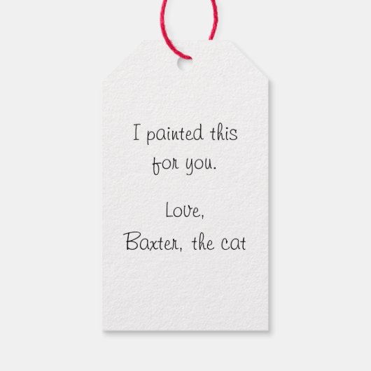 キャッカラフルトアーティスパーソナライズされたギフトラベル ギフトタグ (裏面)