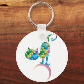 キャッカラフルトオンクレセントムーンキーチェーン キーホルダー (正面)