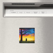 キャッカラフルトオークツリーランドスケープ作成 マグネット (インサイチュ (食洗機))