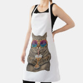 キャッカラフルトバリスタエプロン – Cute Coffee Lover Gif エプロン (インサイチュ)