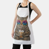 キャッカラフルトバリスタエプロン – Cute Coffee Lover Gif エプロン (インサイチュ)