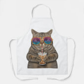 キャッカラフルトバリスタエプロン – Cute Coffee Lover Gif エプロン (正面)