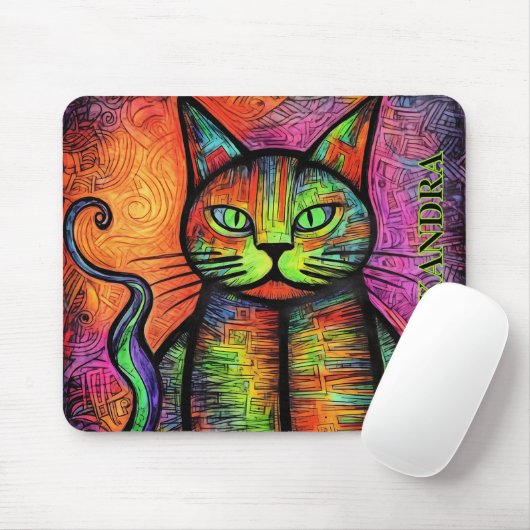 キャッカラフルト名前をカスタムする マウスパッド (マウス)