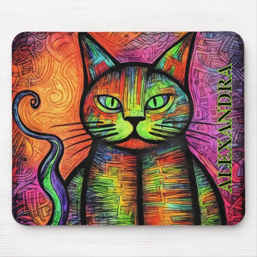 キャッカラフルト名前をカスタムする マウスパッド (正面)