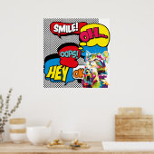 キャッカラフルト漫画ホープのアイコポップ・アートのニック ポスター (キッチン)