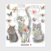 キャッカラフルト・ビー・バタフライ・ビニールのシール シール (シート)