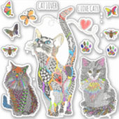 キャッカラフルト・ビー・バタフライ・ビニールのシール シール (正面)