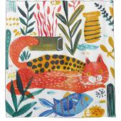 キャッカラフルモダントのシャワーカーテン シャワーカーテン (正面)