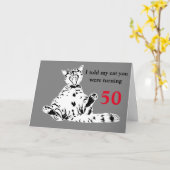 キャックールおもしろいト50誕生日 カード (黄色い花)