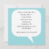 キャックールトパーティー招待状アクアブルー 招待状 (裏面)