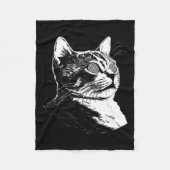 キャッサイケデリックトフェスティバル放電消トリップ(幻覚体験)のような想子猫 フリースブランケット (正面)