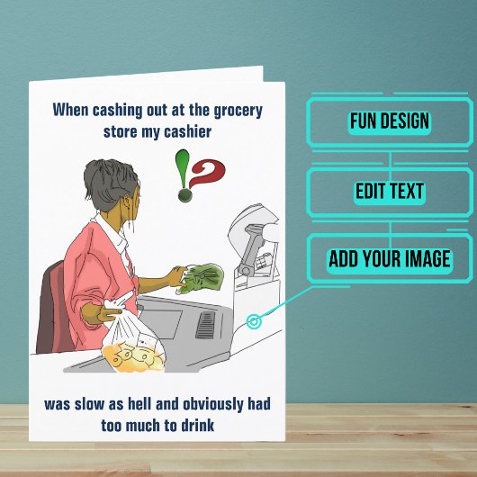 キャッシャーおもしろい誕生日 カード