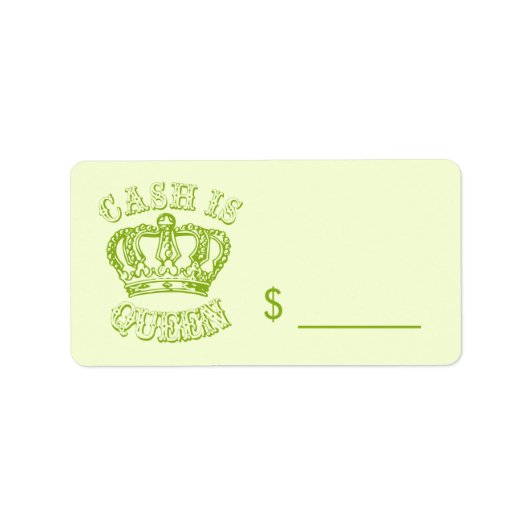 キャッシュはクイーン – ヤードセールラベル ラベル (正面)
