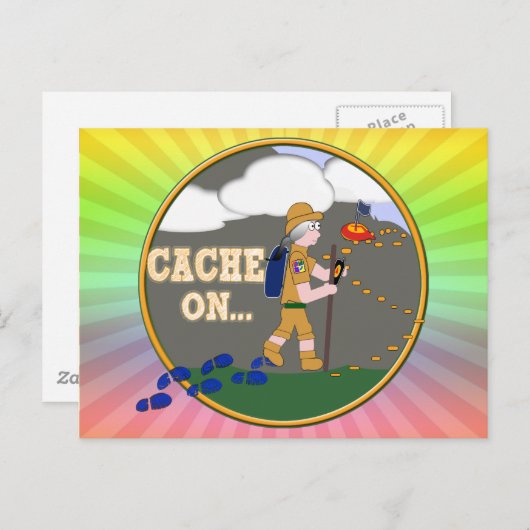 キャッシュをオン!おばあちゃんの白髪 ポストカード (正面/裏面)