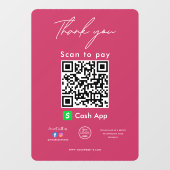キャッシュアプリQRコードロゴありがとうお支払いにスキャン ウィンドウサイン (シート)