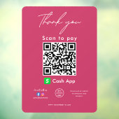 キャッシュアプリQRコードロゴありがとうお支払いにスキャン ウィンドウサイン (シート3)