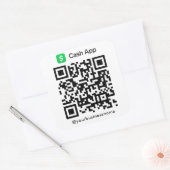 キャッシュアプリQRコード支払スキャンから支払い白 スクエアシール (封筒)