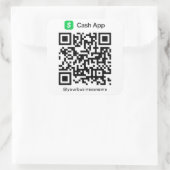 キャッシュアプリQRコード支払スキャンから支払い白 スクエアシール (バッグ)