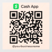 キャッシュアプリQRコード支払スキャンを支払うソフト桃 ウィンドウサイン (シート)