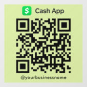 キャッシュアプリQRコード支払スキャンを支払うライムグリーン ウィンドウサイン (シート)