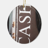 キャッシュトウトラックビンテージ車のサイン セラミックオーナメント (左)