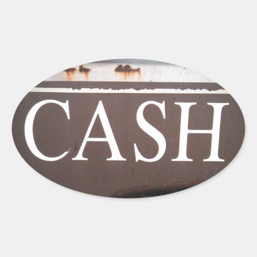 キャッシュトウトラックビンテージ車のサイン 楕円形シール (正面)