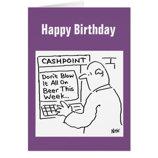 キャッシュポイントの機械「ビール吹に乗るな」と言う (正面)