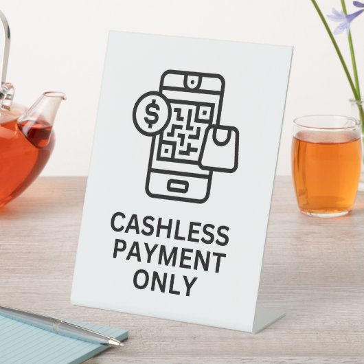 キャッシュレス支払い専用サイン、卓上看板リテール 台座サイン (インサイチュ)