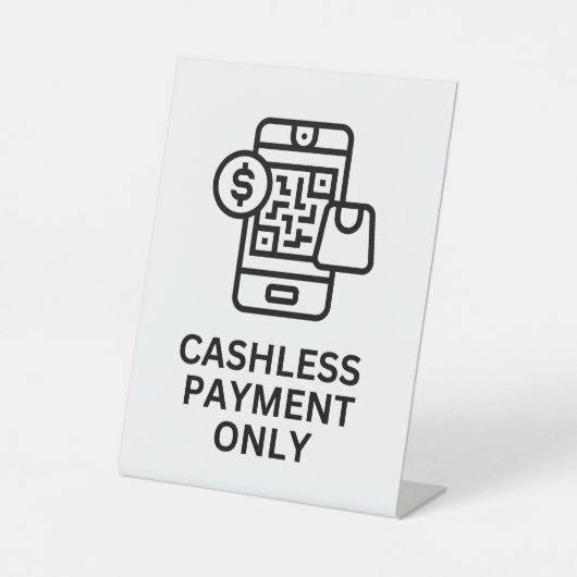 キャッシュレス支払い専用サイン、卓上看板リテール 台座サイン (正面)
