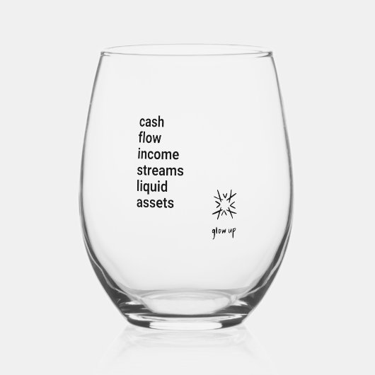 キャッシュ・フロー収入は流動資産を流す ステムなしワイングラス (正面)
