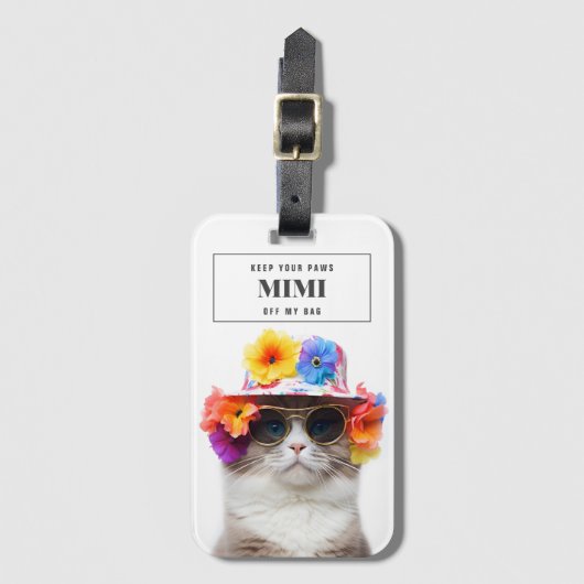 キャッスタイリッシュクールトフローラ眼鏡ペットの足 ラゲッジタグ (正面縦)