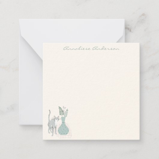 キャッスタイリッシュトボタニックイラストレーションパステカスタムル ノートカード (正面)