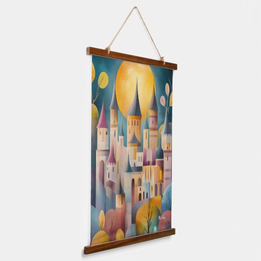 キャッスルお洒落ビレッジアートワーク 吊り下げ型タペストリー (傾斜あり)