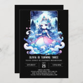 キャッスルお洒落プリンセス誕生日 招待状 (正面/裏面)