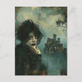 キャッスルで悲しい女性 ポストカード (正面)