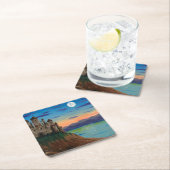 "キャッスルアイランド"風光明媚な城島クリフコースター スクエアペーパーコースター (インサイチュ)