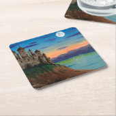 "キャッスルアイランド"風光明媚な城島クリフコースター スクエアペーパーコースター (アングル)