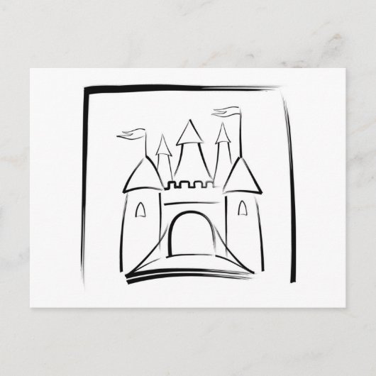 キャッスルイラストレーションとドローブリッジ ポストカード (正面)