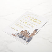 キャッスルイングリッシュマナーオールドチャーチ結婚ェルズ 箔招待状 (回転した状態)