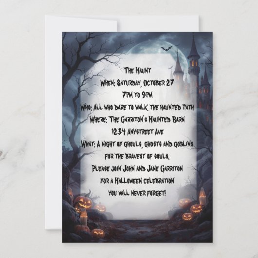 キャッスルインザミストハローウィンパーティ 招待状 (正面)