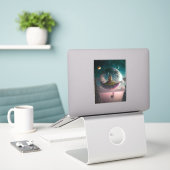 キャッスルインザムーンアートステッカー シール (デスク上のノートパソコン)